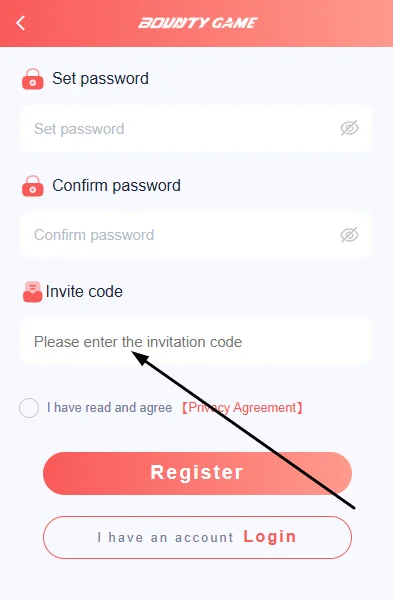 Enter the invite code